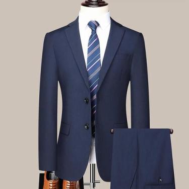 Imagem de Terno Masculino Slim Fit De Dois Botões Estilo Coreano Para Casamento,