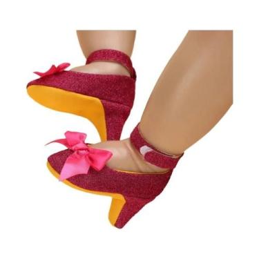 Imagem de Sapatos De Salto Alto Para Bebê Menina 10CM 10.5CM Com Laço De Princes