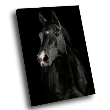 Imagem de Quadro Cavalo Preto Br Artes Grande 118x78