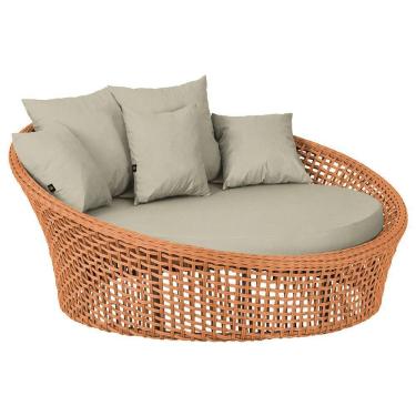 Imagem de Chaise Hungria Pintura Marrom Corda Náutica E7 Trama Terra Cota