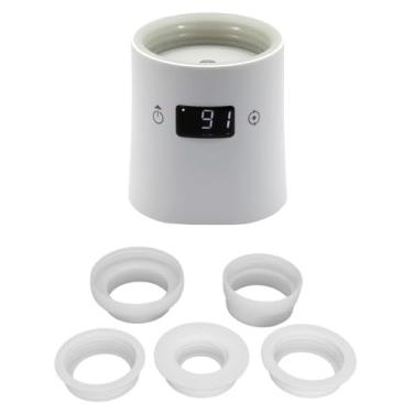 Imagem de Aquecedor de Mamadeira Portátil Recarregável 100W Leite Infantil com 9 Ajustes Temperatura Bateria 9900mAh e 3 Adaptadores para Materno Fórmula Água