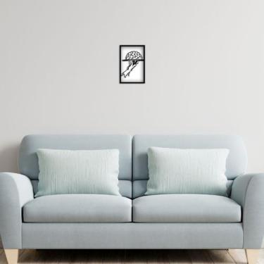 Imagem de Quadro Alto Relevo MDF Quarto Tema Cérebro Madeira - JABB