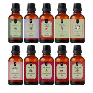 Imagem de Super Kit 10 Essências Hidrossolúveis 30Ml Difusor Aroma - Nattuaromas