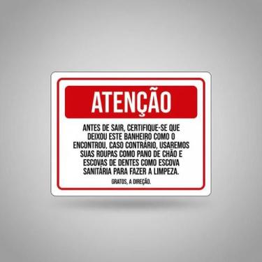 Imagem de Placa Acm Atenção Escovas Dente Pano Chão Escova 18X23 - Sinalizo