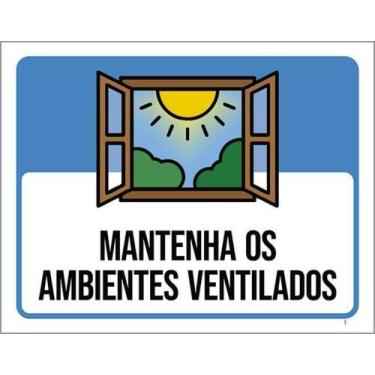 Imagem de Placa Sinalização - Mantenha Os Ambientes Ventilados 27X35 - Sinalizo