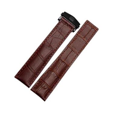 Imagem de Pulseira De Couro Genuíno Masculina 19mm 20mm 22mm Para Tag Heuer Com 