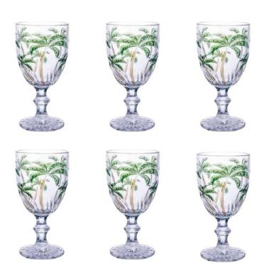 Imagem de Conjunto 6 Taças De Vidro Palm Tree Color 300ml - Class Home