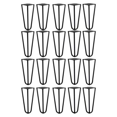 Imagem de Kit 20 Pés de Metal 15 CM Hairpin Legs Mesas de Centro Puffs Preto G41