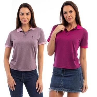Imagem de Kit 2 Camisa Polo Feminina Viscose Básica Conforto Dia a Dia-Feminino