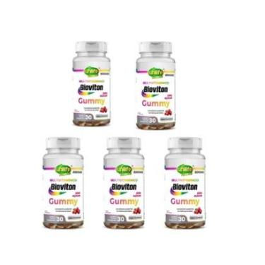 Imagem de Kit 5 Multivitamínico Gummy Unilife Bioviton 5x30 Gomas De Framboesa-Unissex