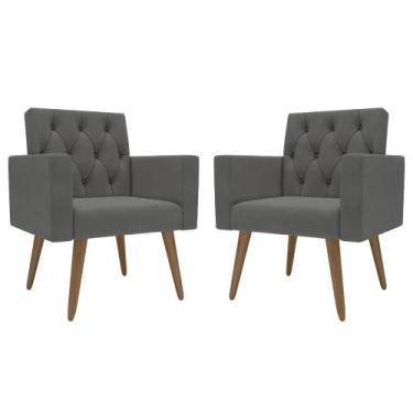 Imagem de Kit 2 Poltronas para Salão de Beleza e Sala de Espera Thais Suede - Mó