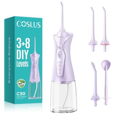 Imagem de Water Dental Flosser Pick COSLUS C30 Cordless 300ml roxo, 5V