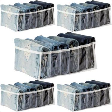 Imagem de Kit 5 Colmeias Organizadoras Calça Jeans Bolsa Plus G Reforçado 40x30x