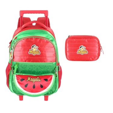 Imagem de Kit Mochila Rodinha Estojo Infantil Mônica e Magali-Feminino