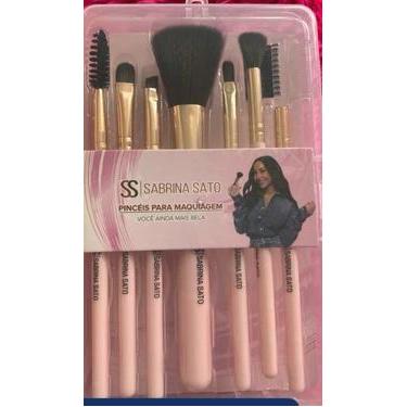 Imagem de Kit pinceis para maquiagem sabrina sato - rosa
