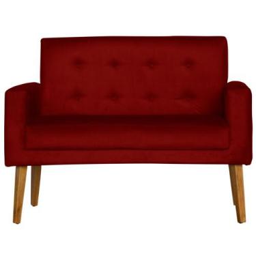 Imagem de Namoradeira Dubai Decorativa Suede Pés Palito, VERMELHO ESCURO