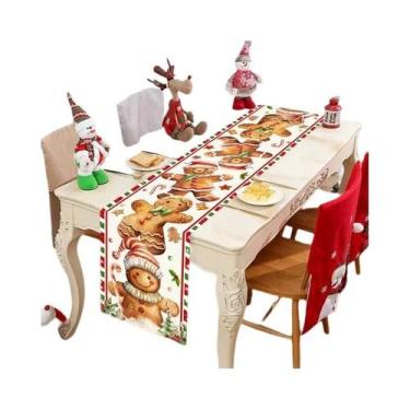 Imagem de Caminho De Mesa Com Flocos De Neve De Natal, Decoração De Fim De Ano 2