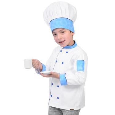 Imagem de Dólmã Infantil Unissex Para Crianças Mestre Cuca Cozinheiro Algodão Pr