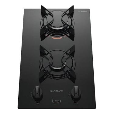Imagem de Cooktop 2 Bocas A Gás Preto Com Mesa De Vidro Atlas U Top, Bivolt