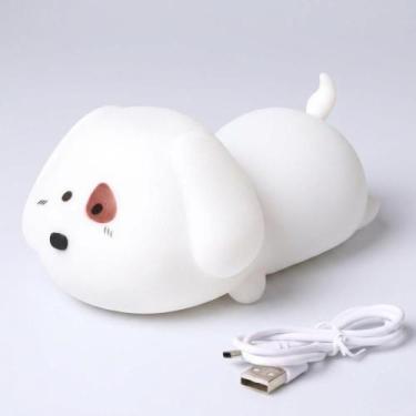 Imagem de Luminária LED Infantil Panda ou Cachorrinho de Silicone Toque 5 Cores 