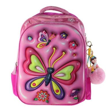 Imagem de Mochila Escolar Infantil 3D Alto Relevo Personagem:Borboleta - Elite