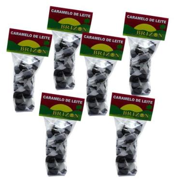 Imagem de Caramelo de leite tradicional pacote 100g balas brizon - kit 6 unidade
