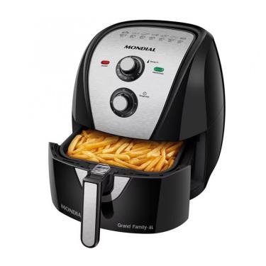 Imagem de Fritadeira Eletrica sem Oleo Air Fryer Mondial AFN-60 6L 1900W Preta com Inox 110V