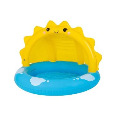 Imagem de Piscina Inflável Sunny Day 26L PVC Redonda com Cobertura em Formato de Sol Amarelo Mor