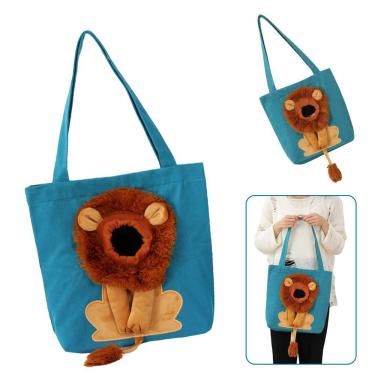 Imagem de Bolsa de Transporte para Pets Leva Pra Casa BSL3906 Estampa Leão Azul Náilon 43cm 1 Unidade