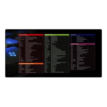 Imagem de Mouse Pad Speed Atalhos do Windows Extra Grande 700X350X3MM - Exbom
