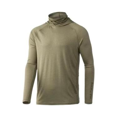 Imagem de Camisa De Pesca Masculina Com Capuz E Proteção UV De Manga Longa Para 