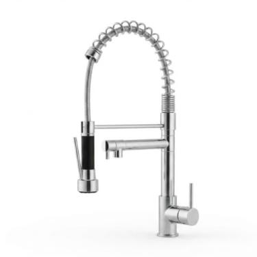 Imagem de Torneira Cozinha Gourmet Misturador Monocomando Inox 304 Cromada Giro 360°