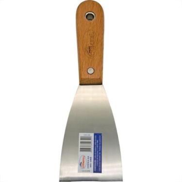 Imagem de Espatula Compel Aco Inox Cabo Madeira 60Mm - Kit C/6 Pecas