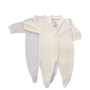 Imagem de Kit Macacão 2 Peças Malha Canelada Bebê - Alyaht, Neutra, P