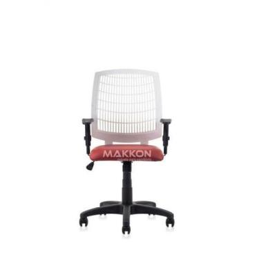 Imagem de Cadeira Escritório Branca Com Vermelho Uniqbc-V - Mercadão Das Cadeira