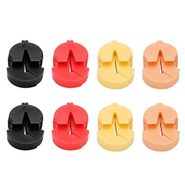 Imagem de 8 unidades de prática de violino mudo borracha macia portátil estilo tourte silenciador de violinos ultra praticas peças silenciosas cáqui vermelho amarelo preto fofo