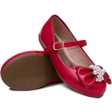Imagem de Sapatilha Pópidi Infantil Feminina Laço Perola 02.25J (Vermelho, BR, Criança de 4 a 8 anos, Numérico, 33)