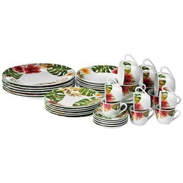 Imagem de Aparelho De Jantar 42pc De Porcelana Super White Amazon Mail Box Lyor Verde E Branco Único