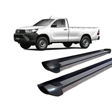 Imagem de Estribo Hilux 2016 a 2020 personalizado Preto Brilhante Cabine Simples