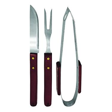 Imagem de Tuut, Linha Inox, Jogo com 3 peças para Churrasco com cabo em Madeira, 14cm