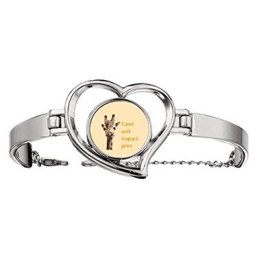 Imagem de Pulseira de girafa de animal tropical africano, joia de coração, pulseira de arame, Medium, Metal
