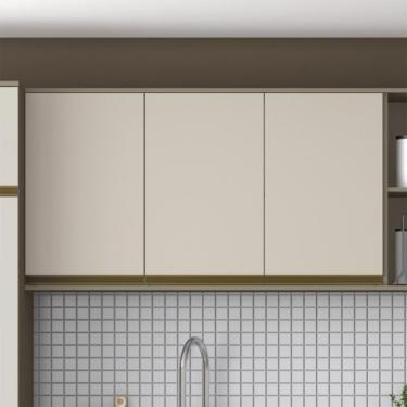 Imagem de Armário Aéreo Évelin 3 Portas Duna e Cristal