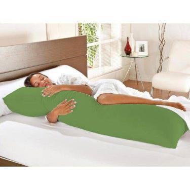 Imagem de Travesseiro De Corpo Com Fronha Mega 100% Algodão Verde - Casahome