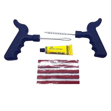 Imagem de kit Reparo Pneu Sem Câmara Remendo Frio para Moto Carro Caminhão Van Macarrão refil reparo borracheiro Conserto