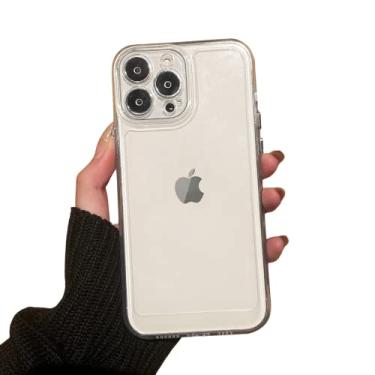 Imagem de Lcenbk Capa de telefone transparente para iPhone 13 Pro Max, capa de silicone macio para mulheres meninas homens meninos slim à prova de choque flexível capa macia TPU para iPhone 13 Pro Max 6,7 polegadas