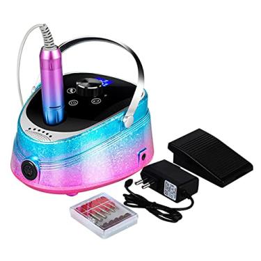 Imagem de Yajun Máquina de perfuração elétrica de manicure 35.000 rpm recarregável lixa de unha kit de pedicure para iniciantes de baixo ruído, conjuntos de polidor, rosa