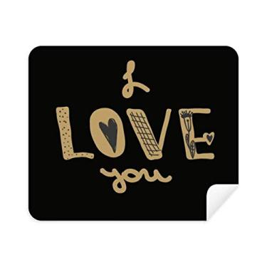 Imagem de DIYthinker Limpador de tela I Love You Gold Quote de pano de limpeza de escrita à mão 2 peças de tecido de camurça