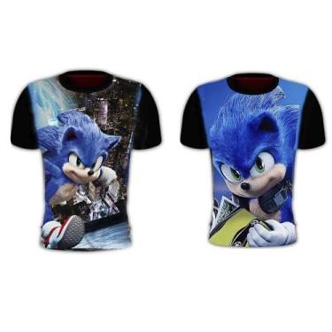 Imagem de Kit 2 Camiseta Infantil Sonic Premium Camisa Tamanho 6 Ao 14 - R.K.M