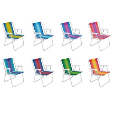 Imagem de Kit 2 Cadeiras De Praia Aluminio (2101) Cores Sortidas Mor