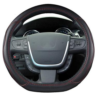 Imagem de Lyqfff Para Peugeot 508 2010 2011 2012 2013 2014 2015 2016, capa de volante de carro couro PU acessórios automotivos interior